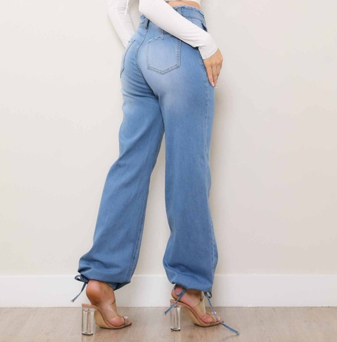 Raw Fringed Relaxed Jeans