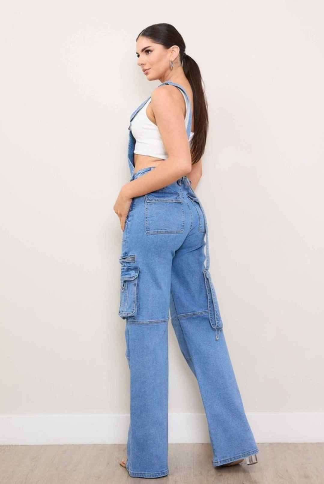 Divine Wide Leg Cargo Jumpsuit