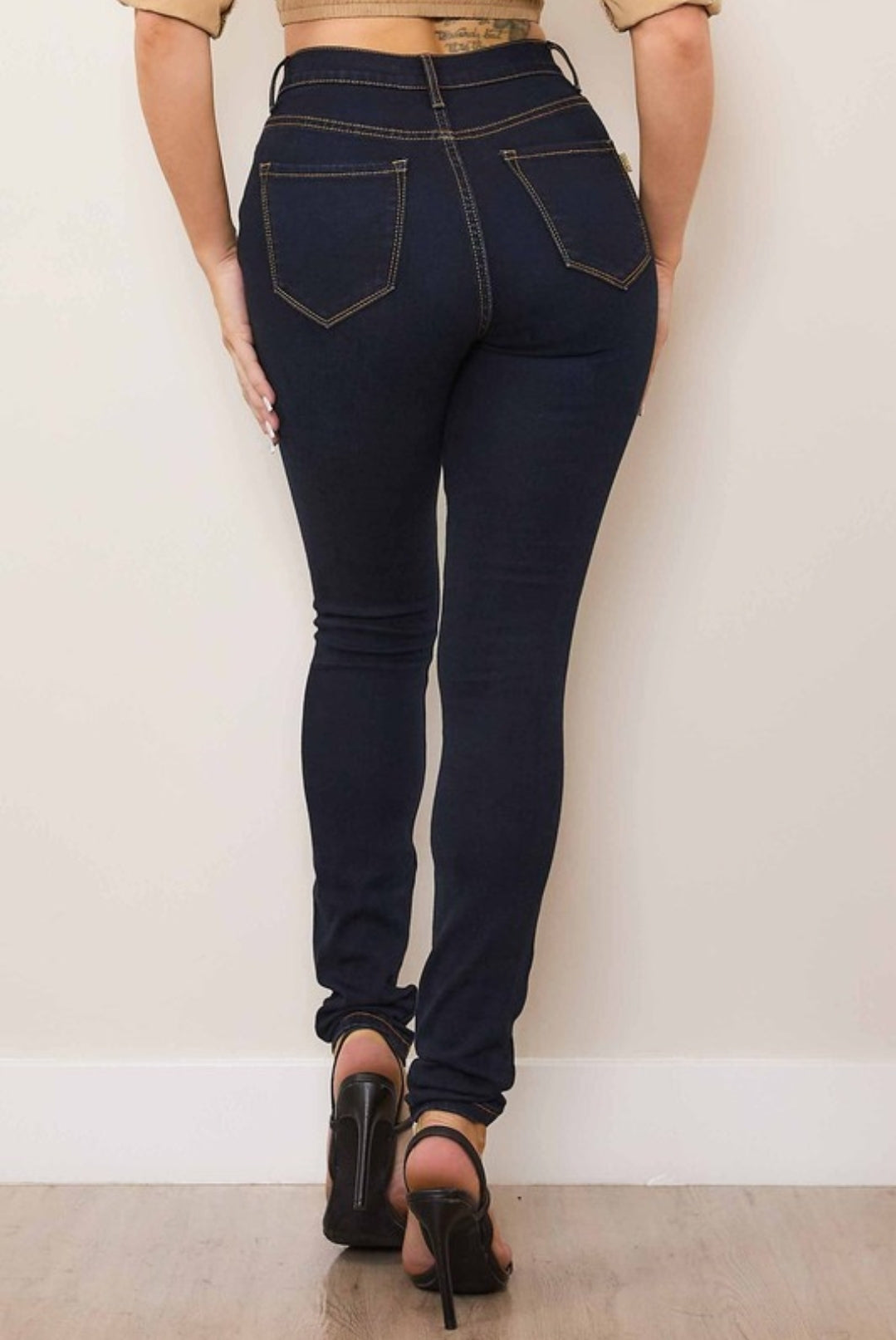 Beautiful Me Contrast Stitch Skinny Jeans