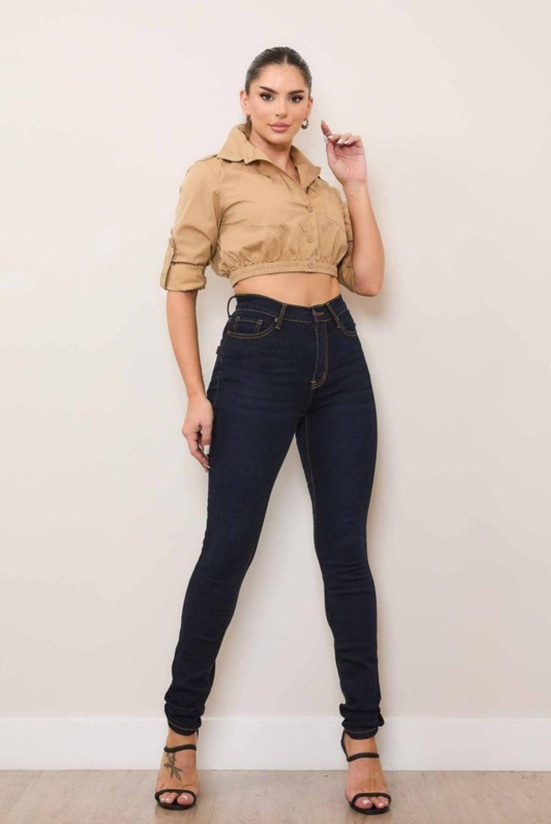 Beautiful Me Contrast Stitch Skinny Jeans
