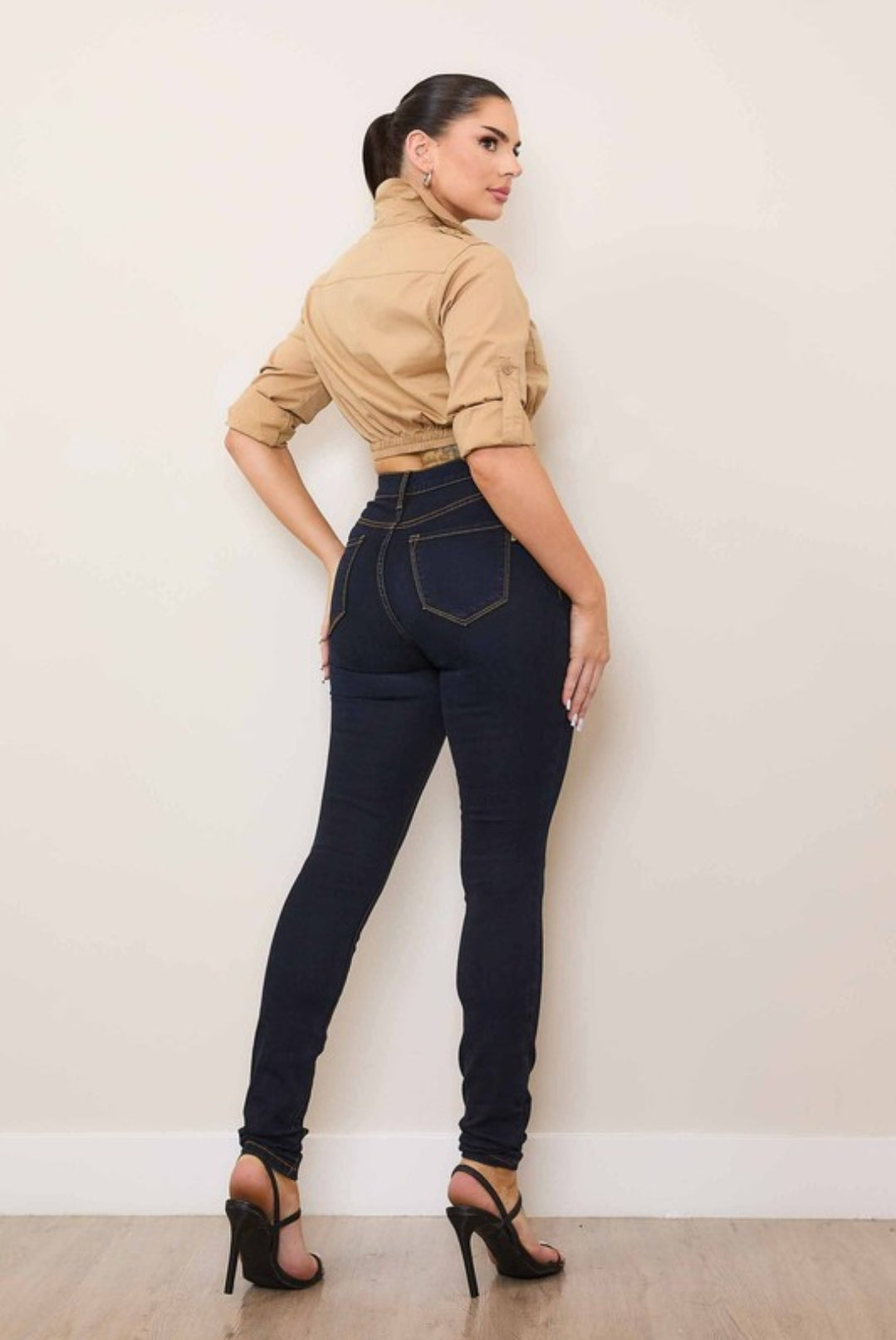 Beautiful Me Contrast Stitch Skinny Jeans