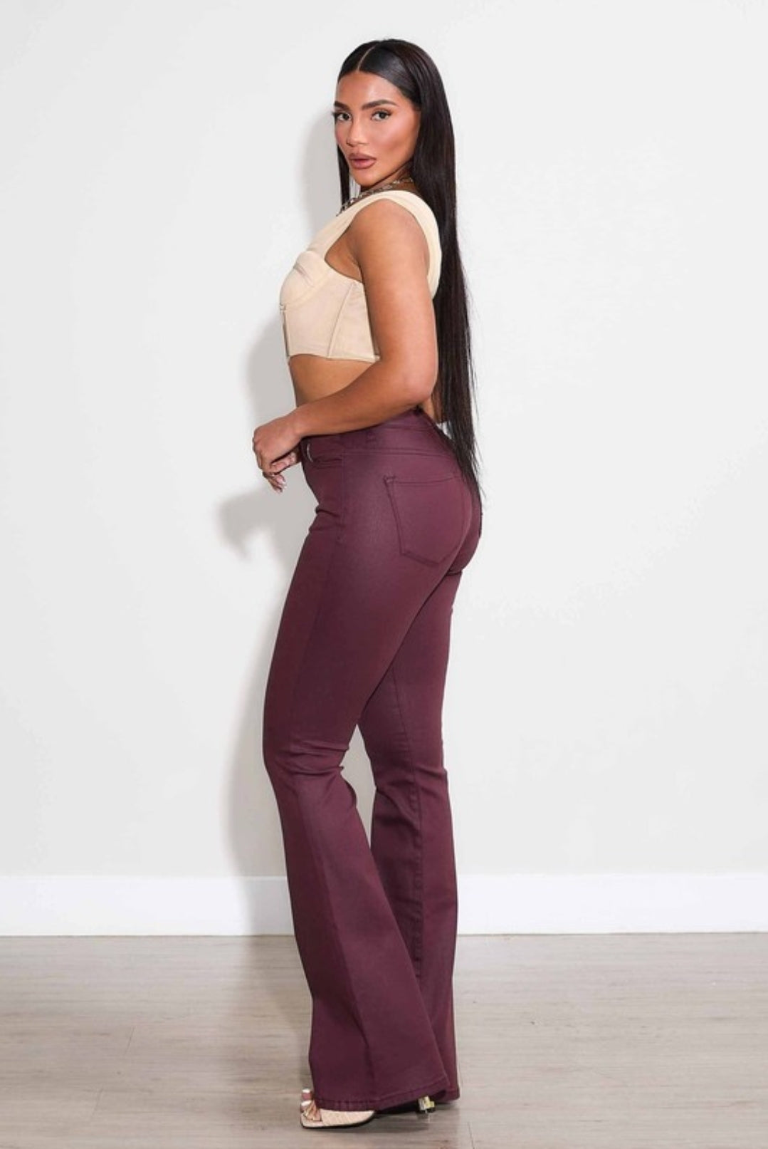 War-cry Burgundy Boot Cut Jeans