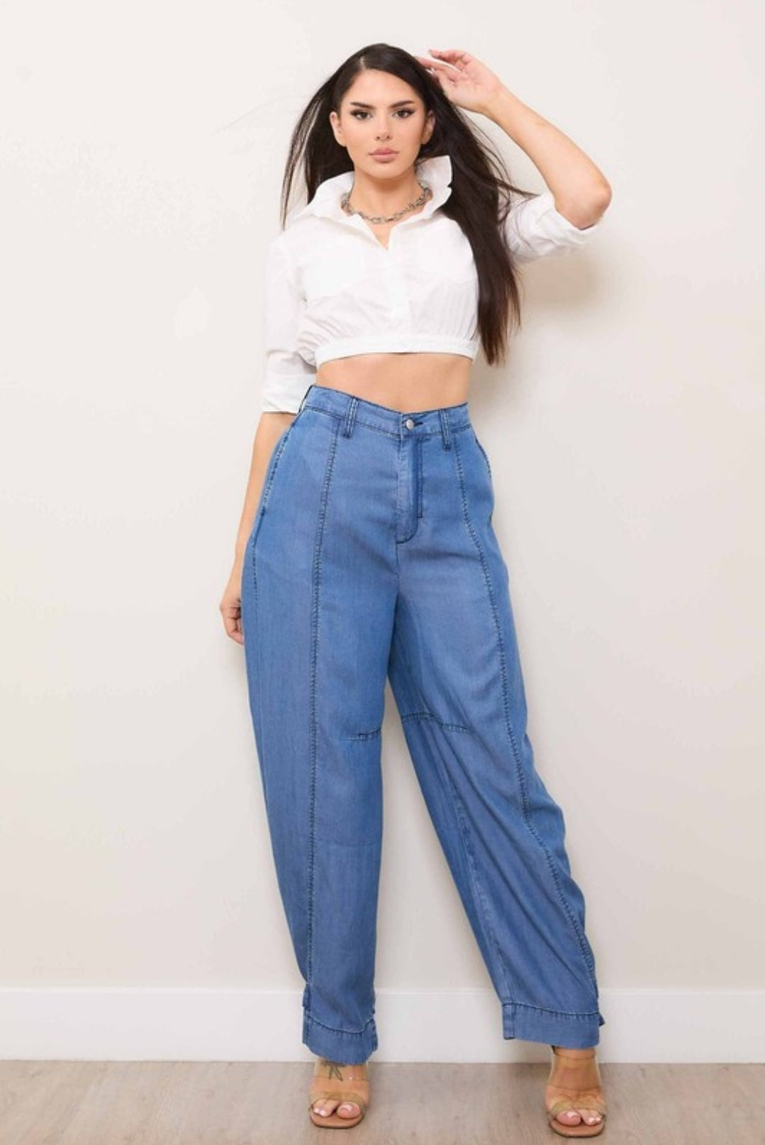 Hannah Tencel Wide Adjustable Pants