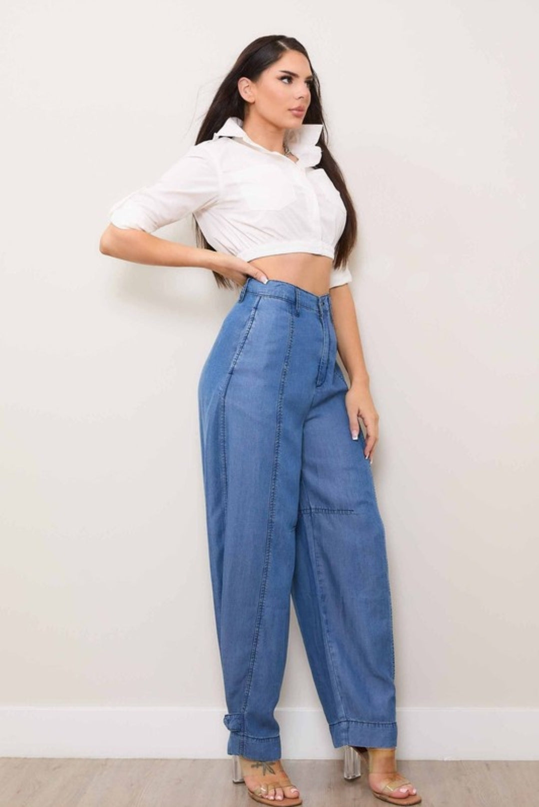 Hannah Tencel Wide Adjustable Pants