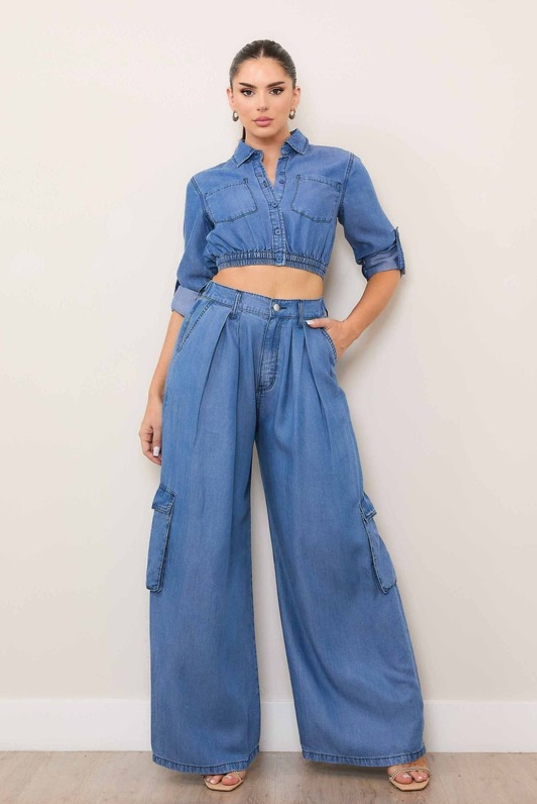 Lidia Tencel Wide Cargo Pants