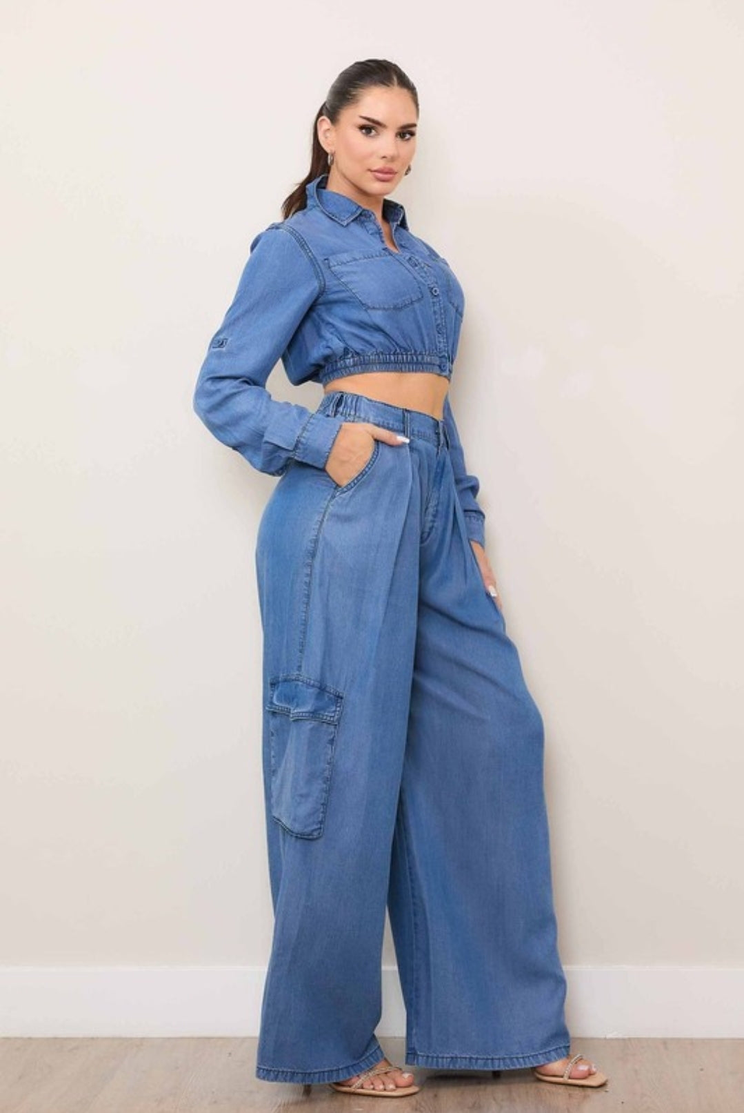 Lidia Tencel Wide Cargo Pants