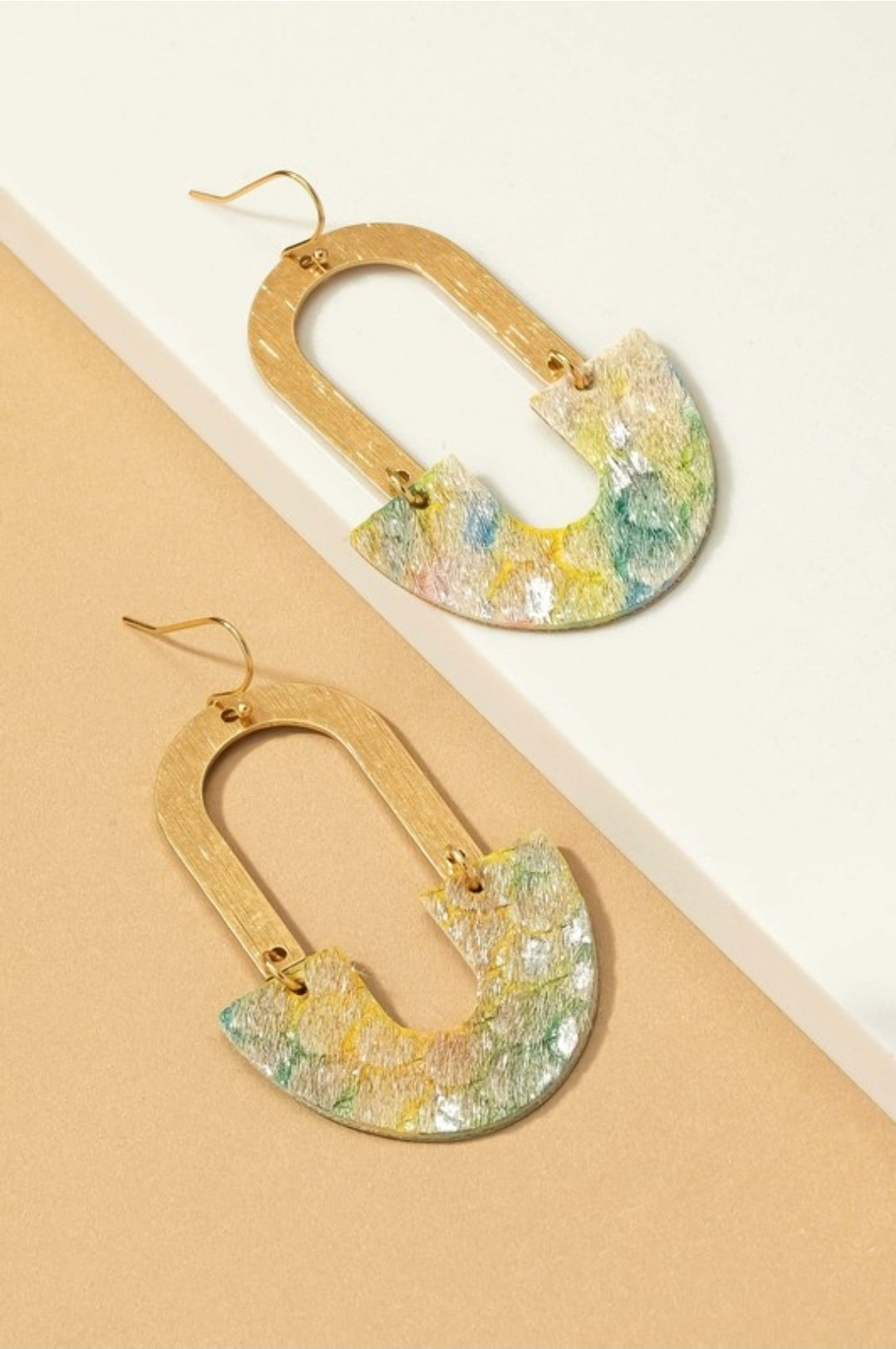 Brushed Metal Arch Earrings
