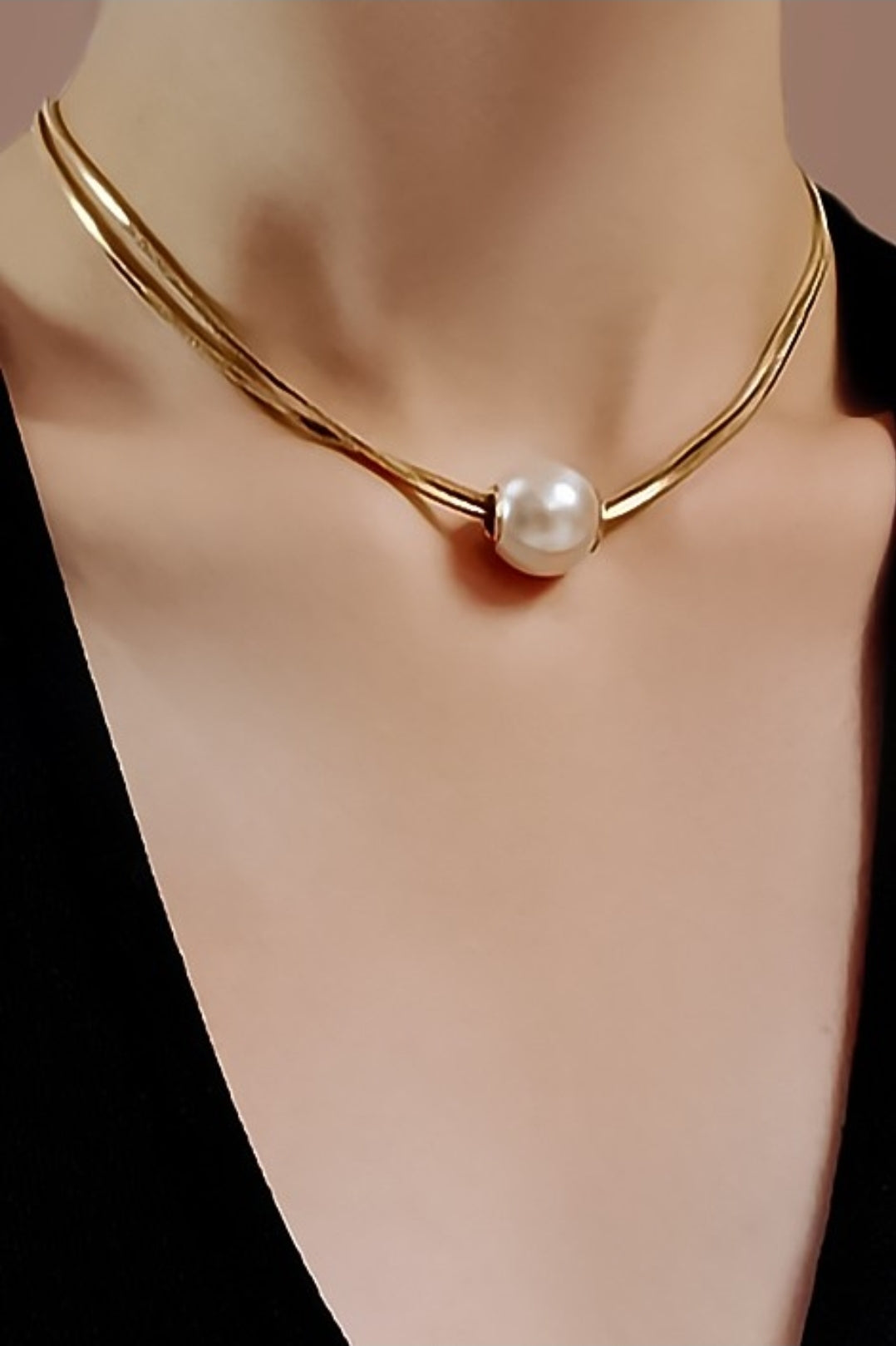 18k Non-tarnish Stainless Steel Pearl Necklace