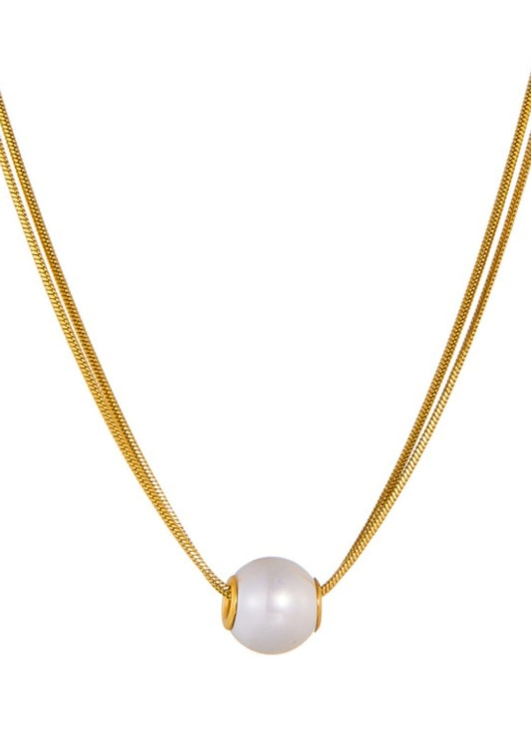 18k Non-tarnish Stainless Steel Pearl Necklace