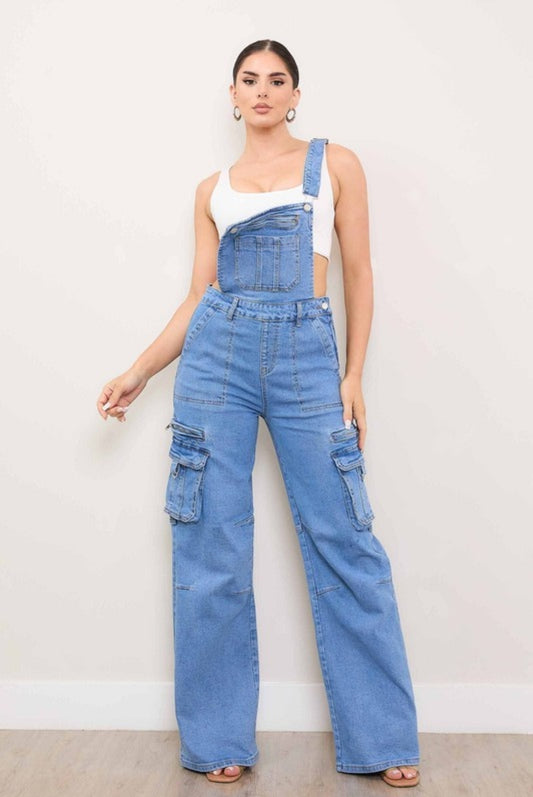 Divine Wide Leg Cargo Jumpsuit