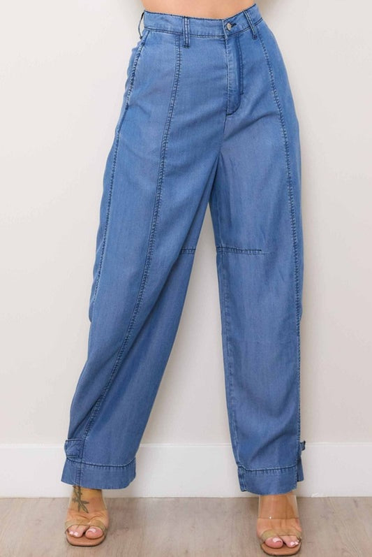 Hannah Tencel Wide Adjustable Pants