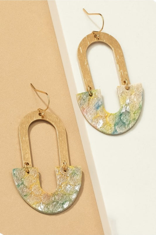 Brushed Metal Arch Earrings